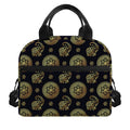 Blue And Gold Tribal Elephant Print Insulated Lunch Bag