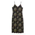 Blue And Gold Tribal Elephant Print Jersey Midi Cami Dress