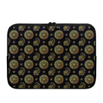 Blue And Gold Tribal Elephant Print Laptop Sleeve