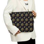 Blue And Gold Tribal Elephant Print Laptop Sleeve
