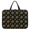 Blue And Gold Tribal Elephant Print Laptop Sleeve With Handle