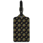 Blue And Gold Tribal Elephant Print Luggage Tag