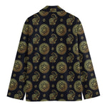 Blue And Gold Tribal Elephant Print Men's Blazer