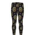 Blue And Gold Tribal Elephant Print Men's Leggings