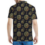 Blue And Gold Tribal Elephant Print Men's Polo Shirt