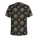 Blue And Gold Tribal Elephant Print Men's Sports T-Shirt
