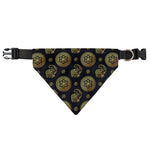 Blue And Gold Tribal Elephant Print Over The Collar Dog Bandana