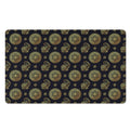 Blue And Gold Tribal Elephant Print Polyester Doormat