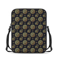Blue And Gold Tribal Elephant Print Rectangular Crossbody Bag