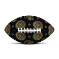 Blue And Gold Tribal Elephant Print Rugby Ball