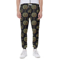 Blue And Gold Tribal Elephant Print Joggers