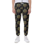 Blue And Gold Tribal Elephant Print Scuba Joggers