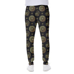 Blue And Gold Tribal Elephant Print Scuba Joggers