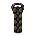 Blue And Gold Tribal Elephant Print Single Neoprene Wine Tote