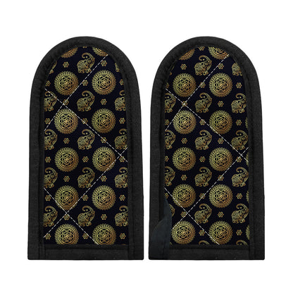 Blue And Gold Tribal Elephant Print Skillet Handle Cover