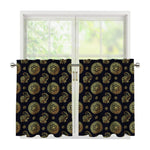 Blue And Gold Tribal Elephant Print Tier Curtains