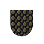 Blue And Gold Tribal Elephant Print Toilet Lid Cover