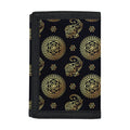 Blue And Gold Tribal Elephant Print Trifold Wallet