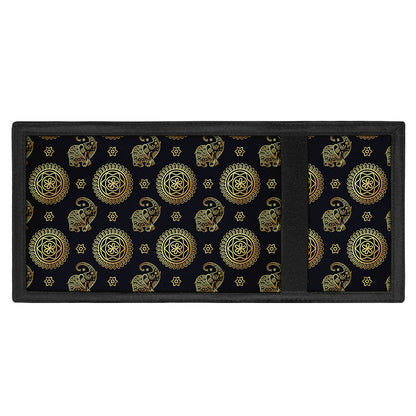 Blue And Gold Tribal Elephant Print Trifold Wallet