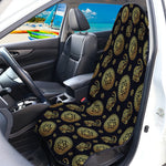 Blue And Gold Tribal Elephant Print Waterproof Car Seat Cover