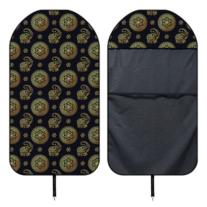 Blue And Gold Tribal Elephant Print Waterproof Car Seat Cover