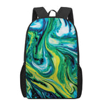 Blue And Green Acid Melt Print 17 Inch Backpack