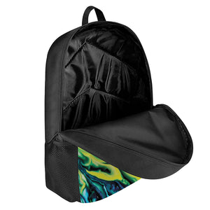 Blue And Green Acid Melt Print 17 Inch Backpack