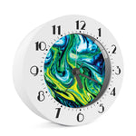 Blue And Green Acid Melt Print Alarm Clock