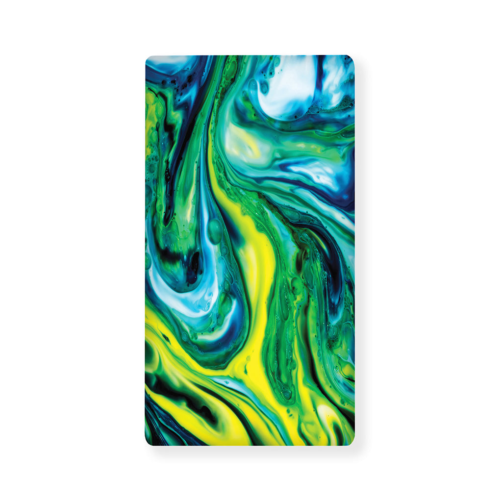 Blue And Green Acid Melt Print Baby Crib Sheet
