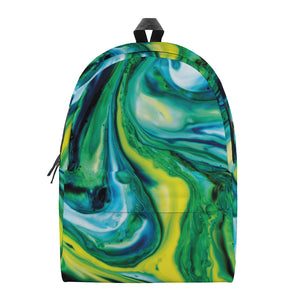 Blue And Green Acid Melt Print Backpack