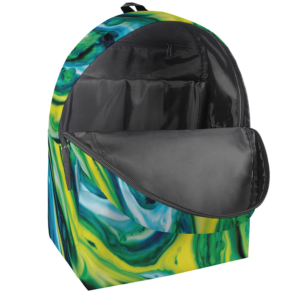 Blue And Green Acid Melt Print Backpack