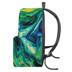 Blue And Green Acid Melt Print Backpack