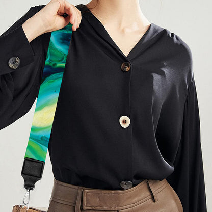 Blue And Green Acid Melt Print Bag Strap