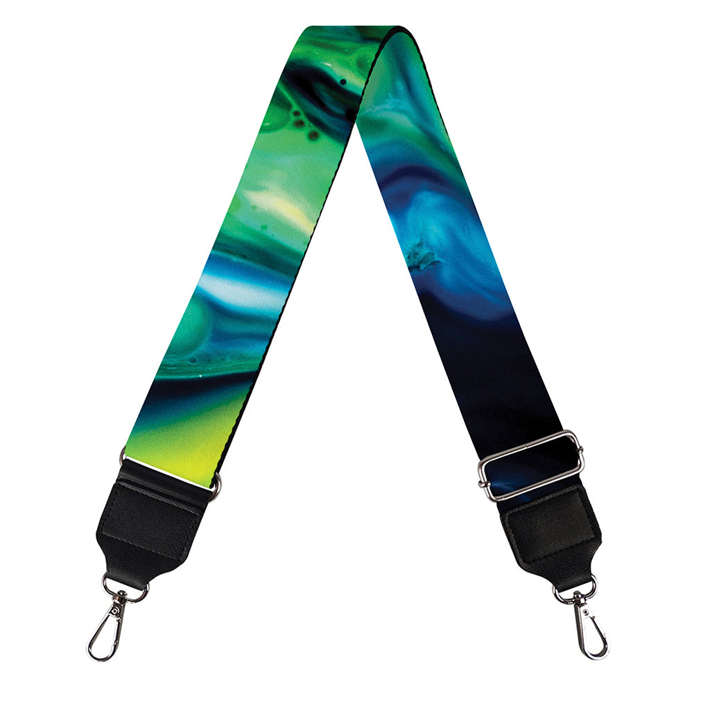 Blue And Green Acid Melt Print Bag Strap