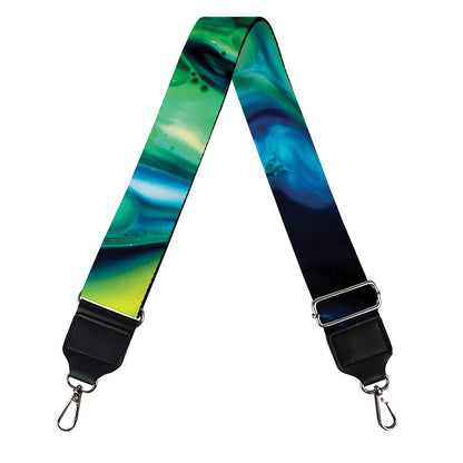 Blue And Green Acid Melt Print Bag Strap