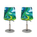 Blue And Green Acid Melt Print Bar Stool Covers