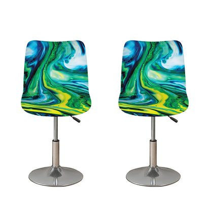 Blue And Green Acid Melt Print Bar Stool Covers