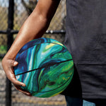 Blue And Green Acid Melt Print Basketball