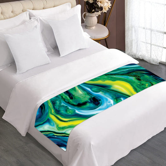 Blue And Green Acid Melt Print Bed Runner
