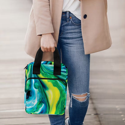 Blue And Green Acid Melt Print Bible Tote Bag