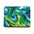 Blue And Green Acid Melt Print Bifold Wallet