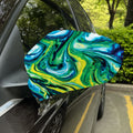 Blue And Green Acid Melt Print Car Side Mirror Covers