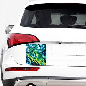 Blue And Green Acid Melt Print Car Sticker