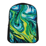 Blue And Green Acid Melt Print Casual Backpack