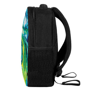 Blue And Green Acid Melt Print Casual Backpack