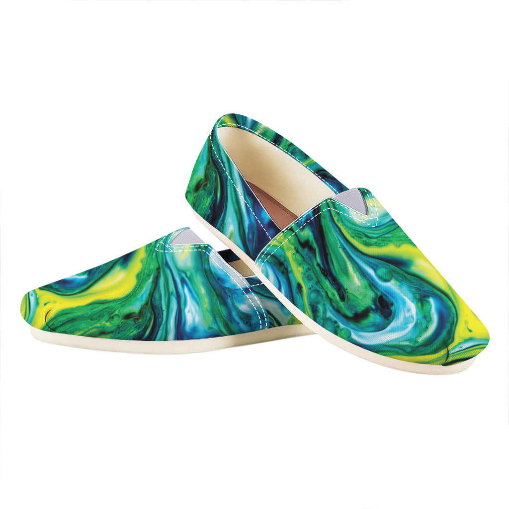 Blue And Green Acid Melt Print Casual Shoes