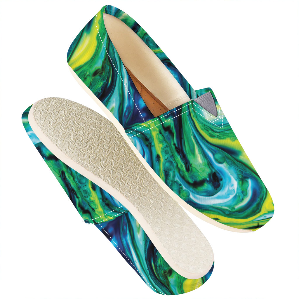 Blue And Green Acid Melt Print Casual Shoes