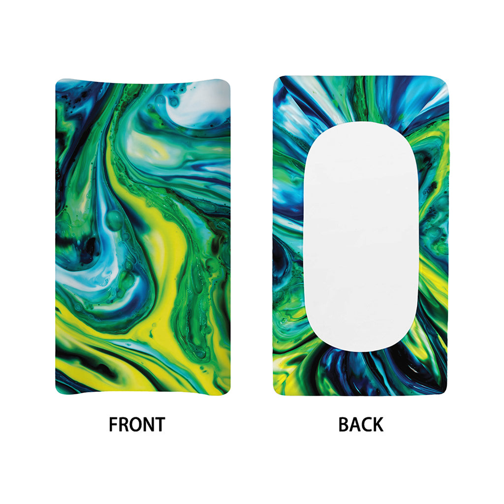 Blue And Green Acid Melt Print Changing Pad Cover