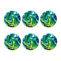 Blue And Green Acid Melt Print Coaster Set