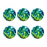 Blue And Green Acid Melt Print Coaster Set